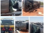 Rao took to social media site X on Thursday night to recount the incident, and shared pictures of his mangled up SUV. Rao took to social media site X on Thursday night to recount the incident, and shared pictures of his mangled up SUV.