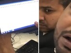 The image captures a glimpse of the Hyderabad man who made it to the Guinness World Records list for typing backwards. 