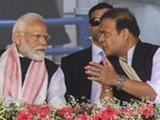 Assam CM Himanta Biswa Sarma with Prime Minister Narendra Modi in Guwahati. (PTI File Photo)