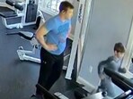 Snapshot of the father and Corey at the fitness center
