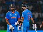 Rohit Sharma (L) and Virat Kohli during 2023 World Cup Rohit Sharma (L) and Virat Kohli during 2023 World Cup