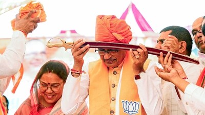 Former Madhya Pradesh CM Shivraj Singh Chouhan during an election campaign at Mehgaon, in Bhopal, on Thursday. (ANI) Former Madhya Pradesh CM Shivraj Singh Chouhan during an election campaign at Mehgaon, in Bhopal, on Thursday. (ANI)