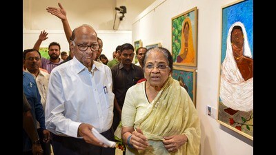 All prominent women from the Pawar family including Sunanda Pawar, wife of Rajendra Pawar; Sharmila Pawar, wife of Shrinivas Pawar; Kunti Pawar, wife of Rohit Pawar; Sai Pawar; Vidya Pawar; and Sule’s daughter, Revati Sule participated in the Women’s Meet. (HT PHOTO) All prominent women from the Pawar family including Sunanda Pawar, wife of Rajendra Pawar; Sharmila Pawar, wife of Shrinivas Pawar; Kunti Pawar, wife of Rohit Pawar; Sai Pawar; Vidya Pawar; and Sule’s daughter, Revati Sule participated in the Women’s Meet. (HT PHOTO)