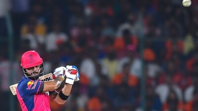 Rajasthan Royals' Riyan Parag plays a shot. (AFP) Rajasthan Royals' Riyan Parag plays a shot. (AFP)