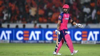 Rajasthan Royals' Riyan Parag looks on as he walks back to the pavilion after his dismissal. (AFP) Rajasthan Royals' Riyan Parag looks on as he walks back to the pavilion after his dismissal. (AFP)