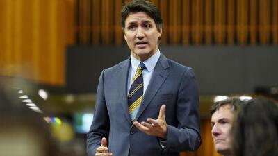 Canadian Prime Minister Justin Trudeau rises during question period in the House of Commons on Parliament Hill in Ottawa on Wednesday, May 1, 2024. (Sean Kilpatrick/The Canadian Press via AP) (AP) Canadian Prime Minister Justin Trudeau rises during question period in the House of Commons on Parliament Hill in Ottawa on Wednesday, May 1, 2024. (Sean Kilpatrick/The Canadian Press via AP) (AP)