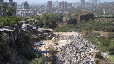 Mumbai, India - May 2, 2024: Illegal duming of debris at the boundary of Borivali National park near Hanuman Tekdi in Mumbai, India, on Thursday, May 2, 2024. (Photo by Satish Bate/ Hindustan Times) (Hindustan Times) Mumbai, India - May 2, 2024: Illegal duming of debris at the boundary of Borivali National park near Hanuman Tekdi in Mumbai, India, on Thursday, May 2, 2024. (Photo by Satish Bate/ Hindustan Times) (Hindustan Times)