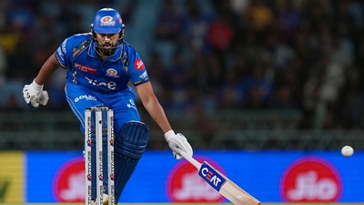 Mumbai Indians batter Rohit Sharma runs between the wickets during the Indian Premier League (IPL) match between Lucknow Super Giants and Mumbai Indians, at the Bharat Ratna Shri Atal Bihari Vajpayee Ekana Cricket Stadium (PTI)