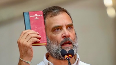 Congress leader Rahul Gandhi addresses a public meeting for Lok Sabha polls, in Shimoga, Karnataka. (PTI) Congress leader Rahul Gandhi addresses a public meeting for Lok Sabha polls, in Shimoga, Karnataka. (PTI)