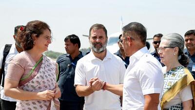 Rahul Gandhi, Sonia Gandhi and Priyanka Gandhi Vadra in Raebareli on Friday. (ANI) Rahul Gandhi, Sonia Gandhi and Priyanka Gandhi Vadra in Raebareli on Friday. (ANI)