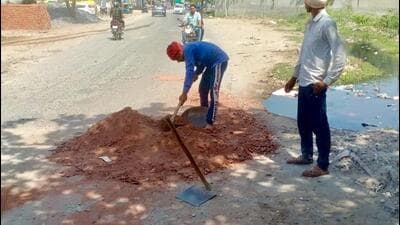 Residents said these were long pending demands and the works were initiated on Wednesday. (HT Photo) Residents said these were long pending demands and the works were initiated on Wednesday. (HT Photo)