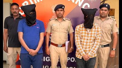 The accused in custody of Chandigarh Police on Friday. (HT Photo)