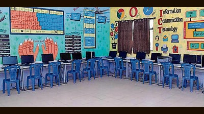 The government middle, high and senior secondary schools in the district have ‘obsolete’ computer sets in the labs. (Manish/ht)