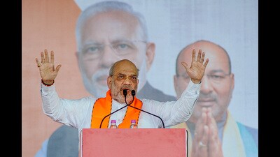 The union home minister also said that there were 34 district cooperative banks out of which only three to four are left now. (HT PHOTO)