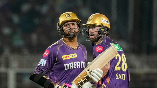 Kolkata Knight Riders batters Phil Salt and Sunil Narine (PTI)