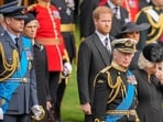 FILE - King Charles III, front right, Camilla, the Queen Consort, Prince Harry and Prince William watch as the coffin of Queen Elizabeth II is placed into the hearse following the state funeral service in Westminster Abbey in central London Monday Sept. 19, 2022. King Charles III has been diagnosed with a form of cancer and has begun treatment, Buckingham Palace says on Monday, Feb. 5, 2024. (AP Photo/Martin Meissner, Pool, File) FILE - King Charles III, front right, Camilla, the Queen Consort, Prince Harry and Prince William watch as the coffin of Queen Elizabeth II is placed into the hearse following the state funeral service in Westminster Abbey in central London Monday Sept. 19, 2022. King Charles III has been diagnosed with a form of cancer and has begun treatment, Buckingham Palace says on Monday, Feb. 5, 2024. (AP Photo/Martin Meissner, Pool, File)