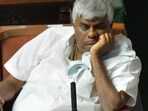Karantaka leader HD Revanna at the Vidhana Soudha in Bangalore.