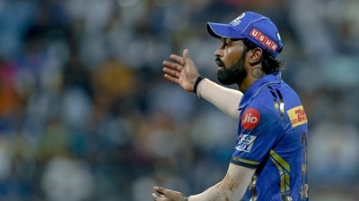 Mumbai Indians' captain Hardik Pandya gestures during the Indian Premier League (IPL) Twenty20 cricket match between Mumbai Indians and Kolkata Knight Riders at the Wankhede Stadium (AFP) Mumbai Indians' captain Hardik Pandya gestures during the Indian Premier League (IPL) Twenty20 cricket match between Mumbai Indians and Kolkata Knight Riders at the Wankhede Stadium (AFP)