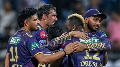 Kolkata Knight Riders' players celebrate after their team's win in the Indian Premier League (IPL) match vs Mumbai Indians (AFP) Kolkata Knight Riders' players celebrate after their team's win in the Indian Premier League (IPL) match vs Mumbai Indians (AFP)