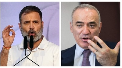 Congress leader Rahul Gandhi and Chess legend Garry Kasparov. (AFP/AP) Congress leader Rahul Gandhi and Chess legend Garry Kasparov. (AFP/AP)