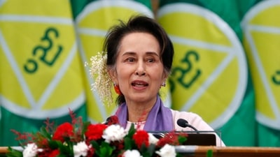 Myanmar's ousted leader Aung San Suu Kyi (AP)