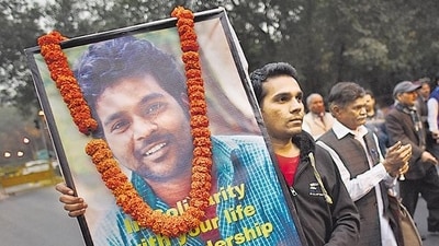 The suicide of Rohith Vemula, a student at the University of Hyderabad, in 2016, triggered protests against caste bias across India. (Hindustan Times) The suicide of Rohith Vemula, a student at the University of Hyderabad, in 2016, triggered protests against caste bias across India. (Hindustan Times)