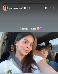 Suhana Khan shares a car selfie with AbRam, Ananya Panday, and Shanaya Kapoor