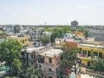 A bird’s-eye view of C5 Block in Janakpuri in Delhi. (Sanchit Khanna/HT photo) A bird’s-eye view of C5 Block in Janakpuri in Delhi. (Sanchit Khanna/HT photo)