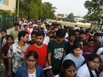 NEET 2024 Live: Exam concluded at 5:20 PM. Students come out of an exam centre in Patna.
