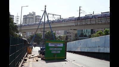 A geo-technical survey for the Gurugram metro project near the Millennium City metro station in Gurugram. (HT PHOTO.) A geo-technical survey for the Gurugram metro project near the Millennium City metro station in Gurugram. (HT PHOTO.)