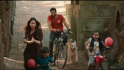 Tamannaah Bhatia and others in a still from Aranmanai 4. Tamannaah Bhatia and others in a still from Aranmanai 4.