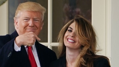 US President Donald Trump's former campaign press secretary Hope Hicks became the first former member of Donald Trump's inner circle to take the witness stand in his historic criminal trial on Friday. (Photo by Mandel NGAN / AFP) (AFP)