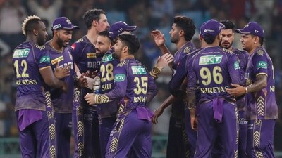With the win KKR moved to the top of the table. They have 16 points, the same as Rajasthan Royals but have played one game more. (AP) With the win KKR moved to the top of the table. They have 16 points, the same as Rajasthan Royals but have played one game more. (AP)