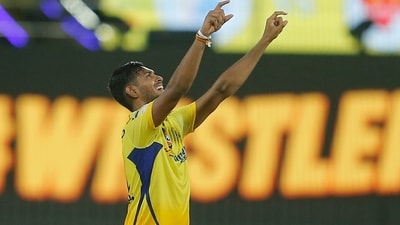 Chennai Super Kings' Matheesha Pathirana celebrates the dismissal of Sunrisers Hyderabad's Heinrich Klaasen,during the Indian Premier League cricket match (AP) Chennai Super Kings' Matheesha Pathirana celebrates the dismissal of Sunrisers Hyderabad's Heinrich Klaasen,during the Indian Premier League cricket match (AP)