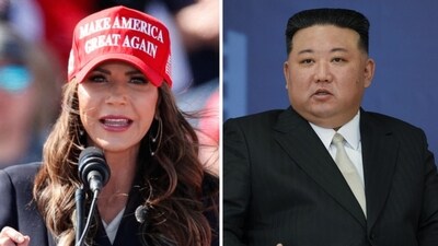 Admitting that the anecdote of meeting Kim Jong Un shouldn't have been in the book, Kristi Noem said: "As soon as it was brought to my attention, I made sure that that was adjusted. (Getty Images) Admitting that the anecdote of meeting Kim Jong Un shouldn't have been in the book, Kristi Noem said: "As soon as it was brought to my attention, I made sure that that was adjusted. (Getty Images)