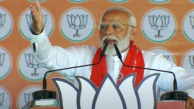 Prime Minister Narendra Modi addresses a public meeting ahead of the third phase of Lok Sabha elections, in Etawah district, Sunday, May 5, 2024. (PTI Photo) (PTI) Prime Minister Narendra Modi addresses a public meeting ahead of the third phase of Lok Sabha elections, in Etawah district, Sunday, May 5, 2024. (PTI Photo) (PTI)
