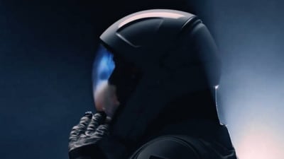 The suit's 3D-printed helmet features a redesigned visor to minimise glare during Extravehicular Activities. (X/@SpaceX) The suit's 3D-printed helmet features a redesigned visor to minimise glare during Extravehicular Activities. (X/@SpaceX)