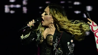 Madonna was reportedly on stage for more than two hours. She performed songs including Like a Prayer, Express Yourself and Vogue. (AFP) Madonna was reportedly on stage for more than two hours. She performed songs including Like a Prayer, Express Yourself and Vogue. (AFP)