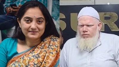 Bharatiya Janata Party's former spokesperson Nupur Sharma and Maulvi Sohel Abubakr Timol. Bharatiya Janata Party's former spokesperson Nupur Sharma and Maulvi Sohel Abubakr Timol.