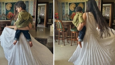 Sonam Kapoor shares dancing pictures with son Vayu. Sonam Kapoor shares dancing pictures with son Vayu.