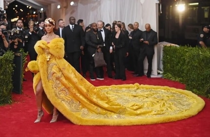 Rihanna in a stunning yellow gown at Met Gala 2015. (Getty Images) Rihanna in a stunning yellow gown at Met Gala 2015. (Getty Images)