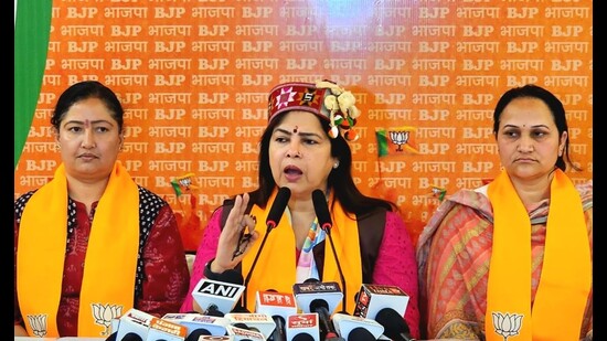 The senior BJP leader said the BJP has gone among the public with its Lok Sabha report card, but the Congress government has not been able to show the report card of its last 16 months. (HT Photo)