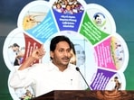 Vijayawada, Apr 27 (ANI): Andhra Pradesh Chief Minister and YSRCP leader YS Jagan Mohan Reddy addresses during the release of his party's Election Manifesto for the Lok Sabha polls, at the CM camp office at Tadepalli in Vijayawada on Saturday. (ANI Photo) Vijayawada, Apr 27 (ANI): Andhra Pradesh Chief Minister and YSRCP leader YS Jagan Mohan Reddy addresses during the release of his party's Election Manifesto for the Lok Sabha polls, at the CM camp office at Tadepalli in Vijayawada on Saturday. (ANI Photo)