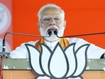 Prime Minister Narendra Modi addresses an NDA election meeting.(ANI)