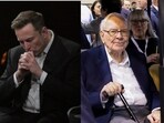 Tesla CEO Elon Musk and Warren Buffett are seen. 
