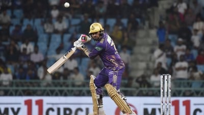 Kolkata Knight Riders' Sunil Narine plays a shot. (ANI ) Kolkata Knight Riders' Sunil Narine plays a shot. (ANI )