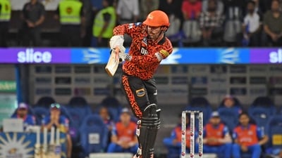 Sunrisers Hyderabad's Travis Head plays a shot during their match against Mumbai Indians in the Indian Premier League 2024, at Wankhede Stadium (ANI) Sunrisers Hyderabad's Travis Head plays a shot during their match against Mumbai Indians in the Indian Premier League 2024, at Wankhede Stadium (ANI)