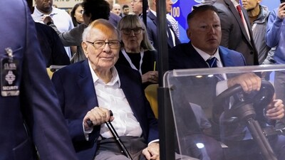 Berkshire Hathaway Chairman Warren Buffett attends the Berkshire Hathaway Inc annual shareholders' meeting in Omaha, Nebraska, US.