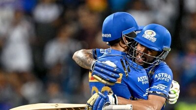 Suryakumar started cramping up and struggled with a dodgy leg once he got into his 60s, He however smashed his way to an unbeaten 102 off 51 balls while Tilak was not out on 37 off 32 at the other end. (AFP)