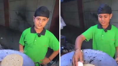 The 10-year-old boy sells rolls in Delhi's Tilak Vihar. (Instagram/mrsinghfoodhunter) The 10-year-old boy sells rolls in Delhi's Tilak Vihar. (Instagram/mrsinghfoodhunter)